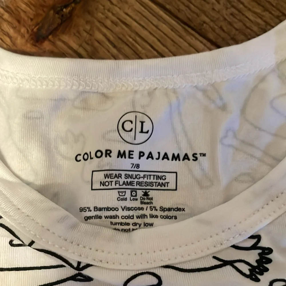 NWT Caden Lane Colorable Two Piece Pajama set Jurassic playground